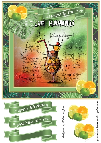 Blue Hawaii 8x8 Card Front Topper