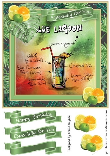 Blue Lagoon 8x8 Card Front Topper