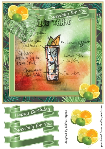 Blue Tahoe 8x8 Card Front Topper