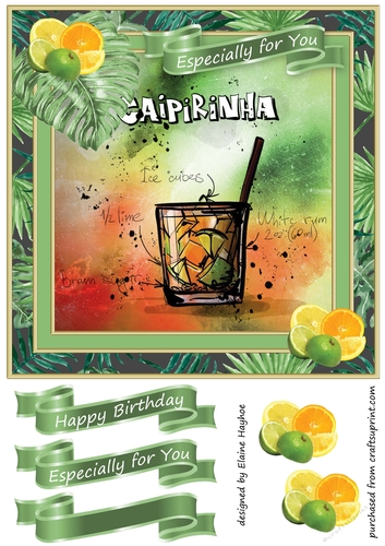 Caipirinha 8x8 Card Front Topper