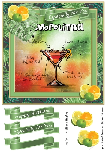 Cosmopolitan 8x8 Card Front Topper
