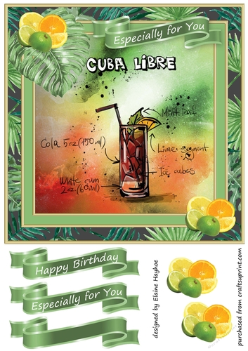 Cuba Libre 8x8 Card Front Topper