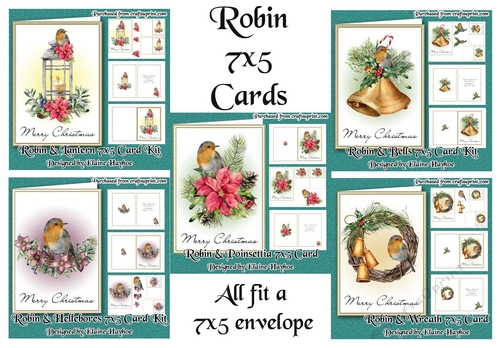 Christmas Robins 5x7 Card Bumper Pack