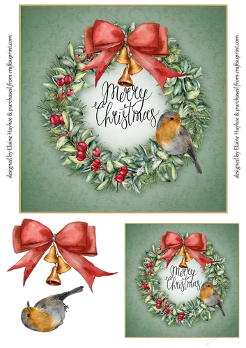 Snowberry Wreath 7x7 Quick Card Front