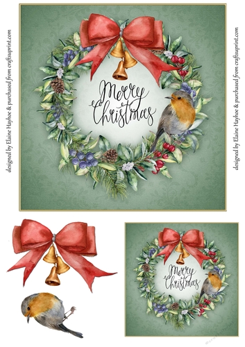 Winter Berry Wreath 7x7 Quick Card Front