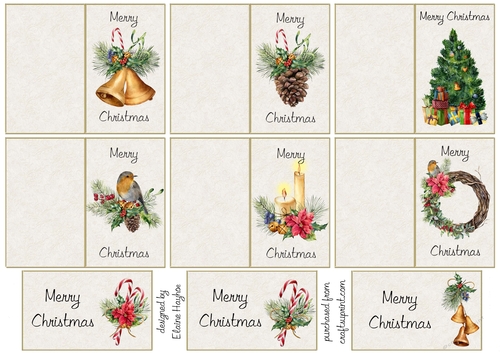 Traditional Christmas Giftcards and Tags