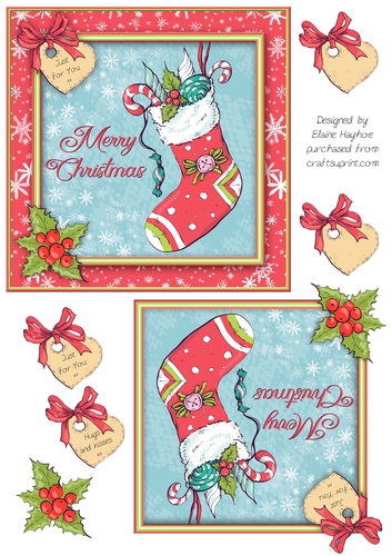 Stocking 6x6 Christmas Card Front