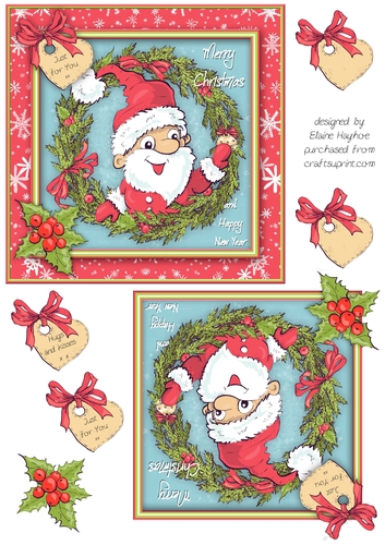 Santa 6x6 Christmas Card Front