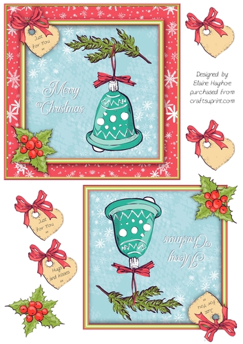 Bauble 3 6x6 Christmas Card Front
