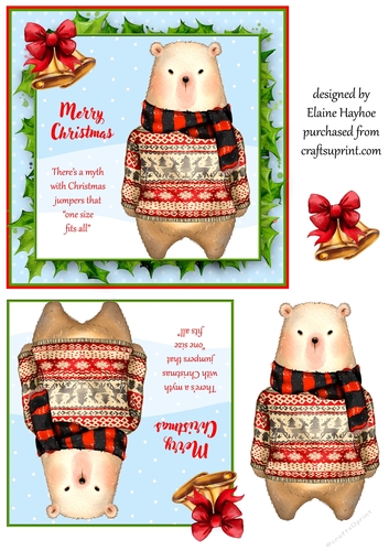 Christmas Jumper Bear Card Front