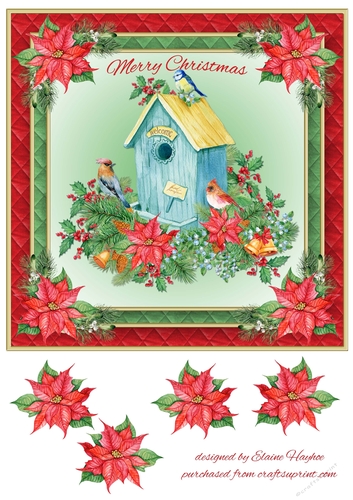 Christmas Birdhouse 2 Card Front