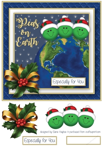 Peas On Earth Christmas Card Front