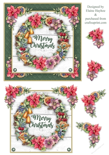 Christmas Wreath 15cm Card Front