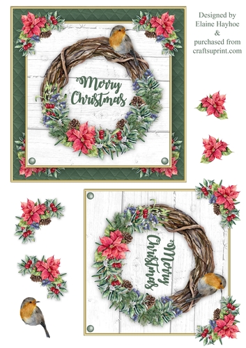 Wreath with Robin Card Front