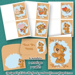 Teddy Thank You Notelet Kit