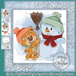 Xmas Teddy With Snowman Mini KIt