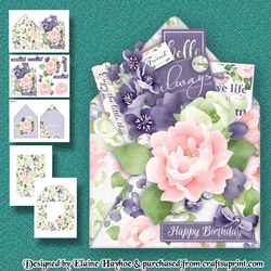 Floral Birthday Envelope Shaped Card Mini Kit