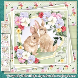Rabbits Flowers and Lace Mini Kit