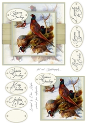 Pheasants Christmas Card Front