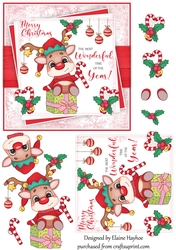 Merry Reindeer 6inch Quick Card
