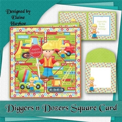 Diggers n Dozers Birthday Card Kit