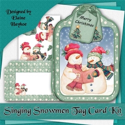 Singing Snowmen Tag Shaped Card Kit