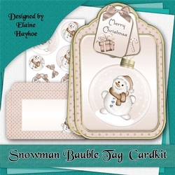 Snowman Bauble Tag Shaped Card Kit