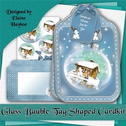 Glass Bauble Tag Shaped Card Kit