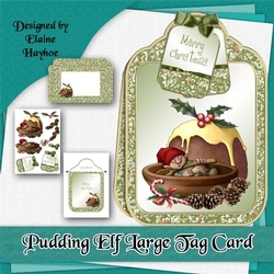 Pudding Elf Tag Shaped Card Kit