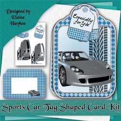 Sports Car Tag Shaped Card Kit