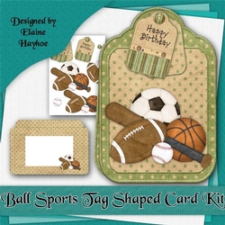 Ball Sports Tag Shaped Card Kit