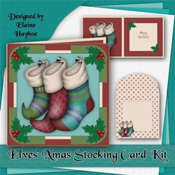 Elves Stockings Card Kit