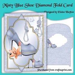 Misty Blue Shoe Diamond Fold Card