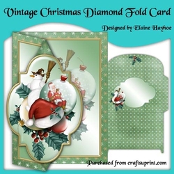 Vintage Christmas Diamond Fold Card