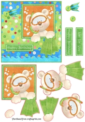 Snorkel Bear Topper/Card Front