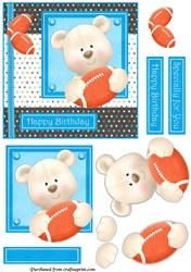 Rugby Bear Topper/Card Front