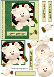 Darts Bear Topper/Card Front