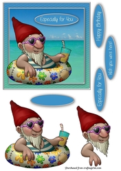 Swim Ring Gnome Cardfront/Topper