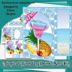 Tropical Birthday Drink Card Kit