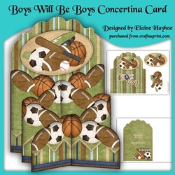 Boys Will Be Boys Concertina Card Kit