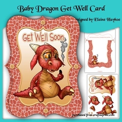 Baby Dragon Get Well Bracket Shaped Card Kit