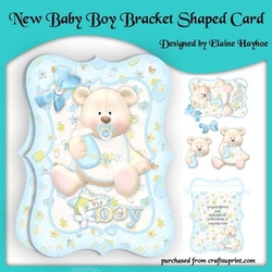 New Baby Boy Bracket Shaped Card