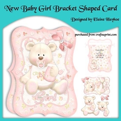 New Baby Girl Bracket Shaped Card