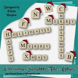 Christmas Scrabble Tile Alpha