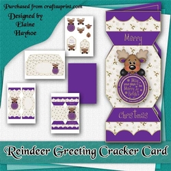 Reindeer Greetings Cracker Shaped Card Kit