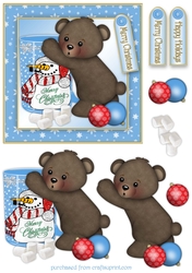 Hot Chocolate Xmas Bear Cardfront/Topper
