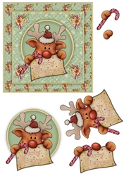 Rudolph Reindeer Cardfront/Topper