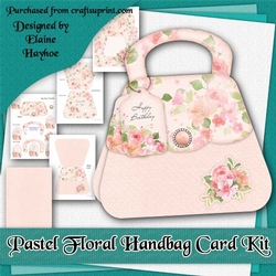 Pastel Floral Handbag Card Kit