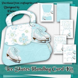 Holiday Charm Ice Skates Handbag Shaped Card Kit