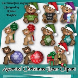 Assorted Christmas Bears Clipart